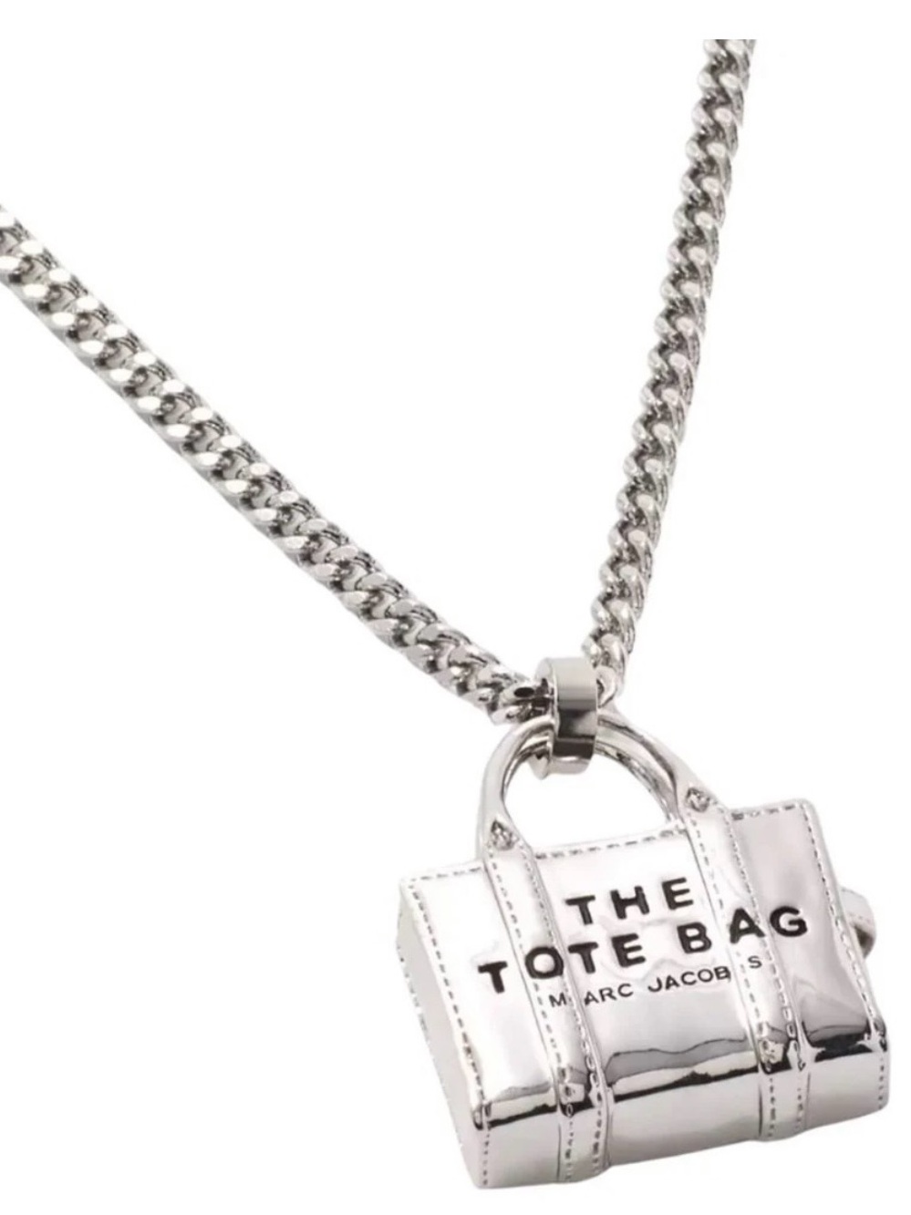 Marc Jacobs Silver The Tote Bag Charm Necklace